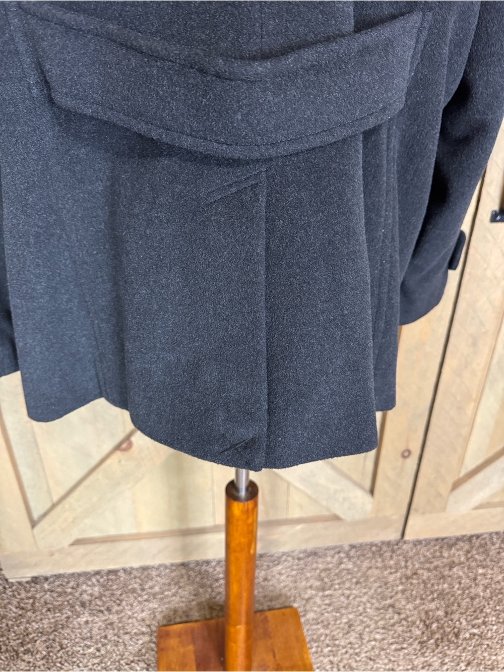 Lands’ End Classic charcoal Double-Breasted Peacoat Wool & cashmere blend 20W - Picture 11 of 16